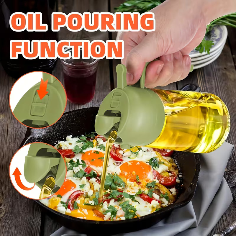 2-in-1 Oil Spray Bottle 470ml | Sprayer & Pourer