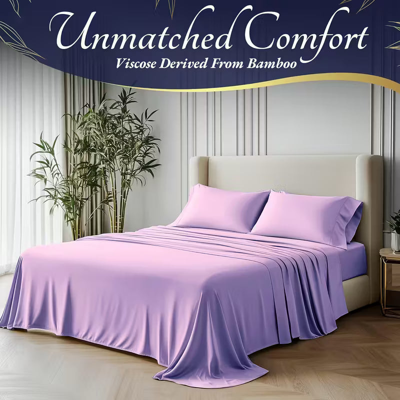 4-Piece Bamboo Cooling Bed Sheet Set